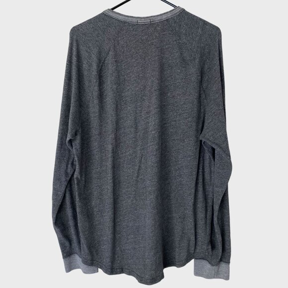 Abercrombie & Fitch Henley Shirt Gray Men's Size XL Long-Sleeve Muscle Fit - Picture 3 of 11